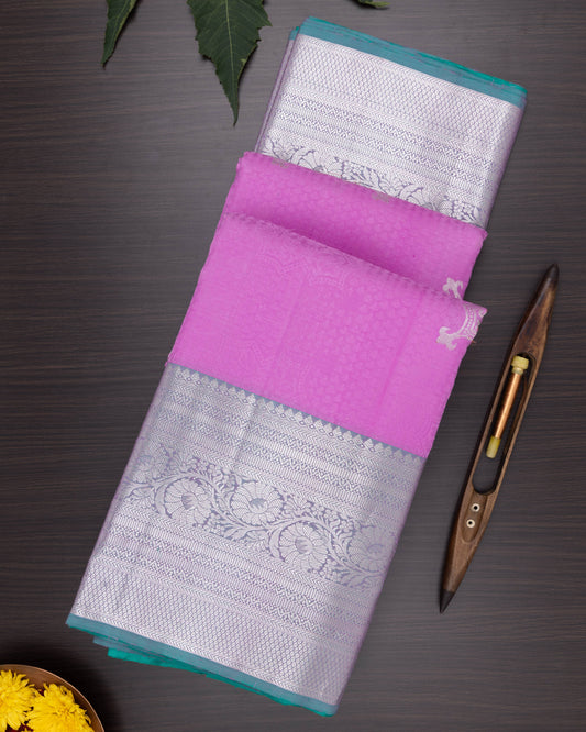 PURPLISH PINK COLOUR KANCHIPURAM TRADITIONAL SILK SAREE