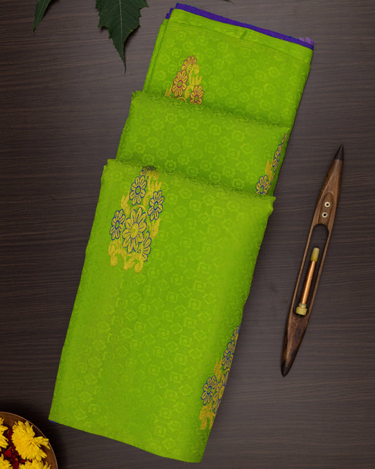 LEAF GREEN COLOUR KANCHIPURAM TRADITIONAL SILK SAREE