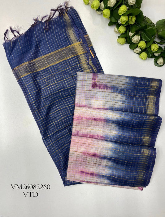 Rose Fog Linen Cotton Saree