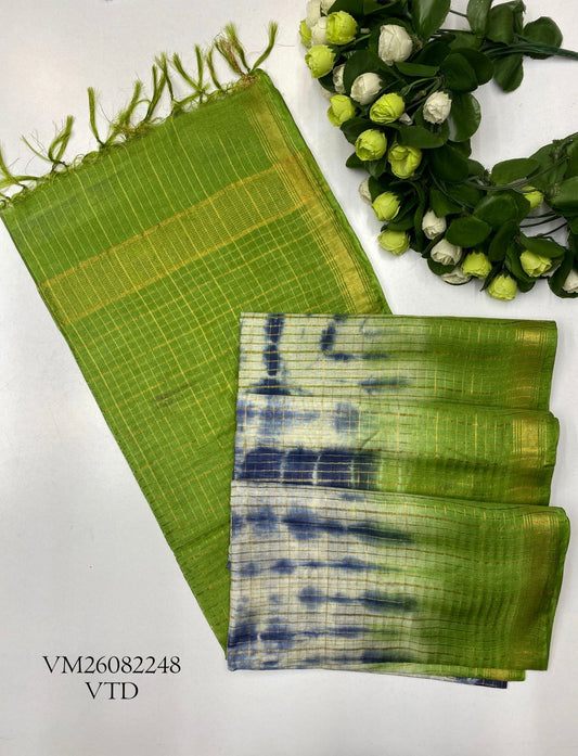 Lemon Grass Linen Cotton Saree