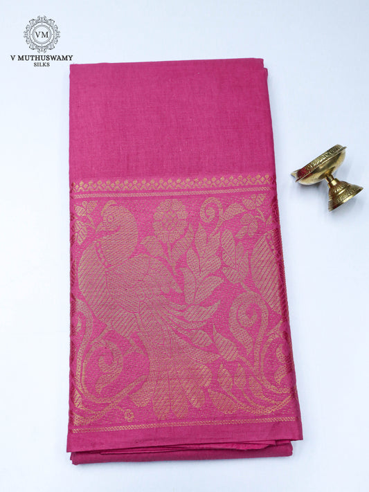 Madurai Sungudi Cotton Saree - Pink