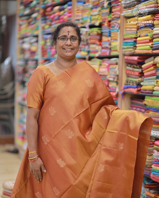 Light Orange - Handloom Soft Silk