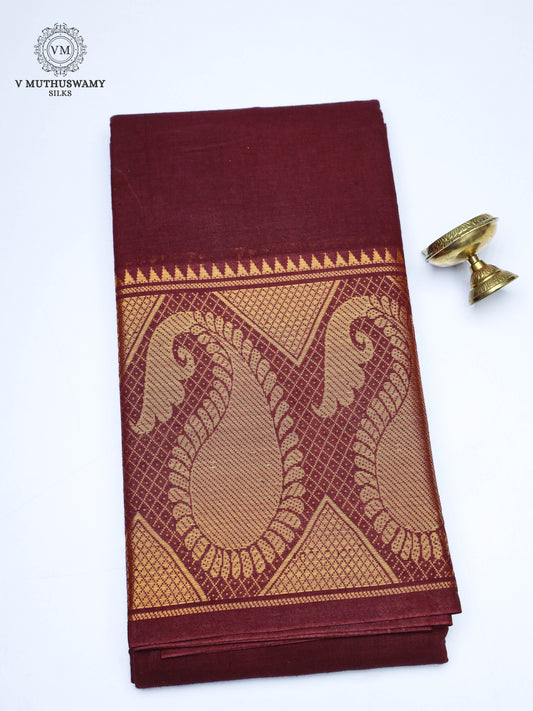 Madurai Sungudi Cotton Saree - Wine Berry