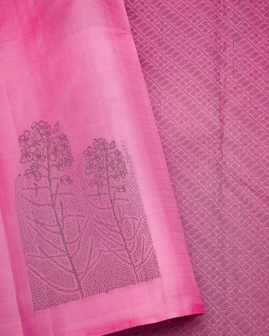 PINK PEARL COLOUR KANCHIPURAM TRADITIONAL SILK SAREE
