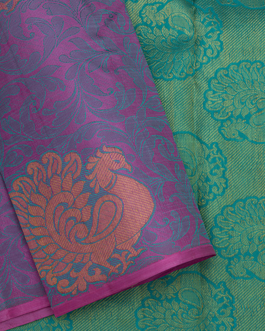 LIGHT PLUM COLOUR KANCHIPURAM TRADITIONAL SILK SAREE