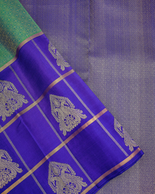 FOREST GREEN COLOUR KANCHIPURAM TRADITIONAL SILK SAREE