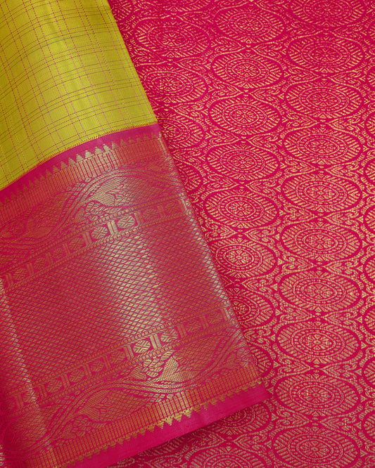 PEAR COLOUR KANCHIPURAM TRADITIONAL SILK SAREE