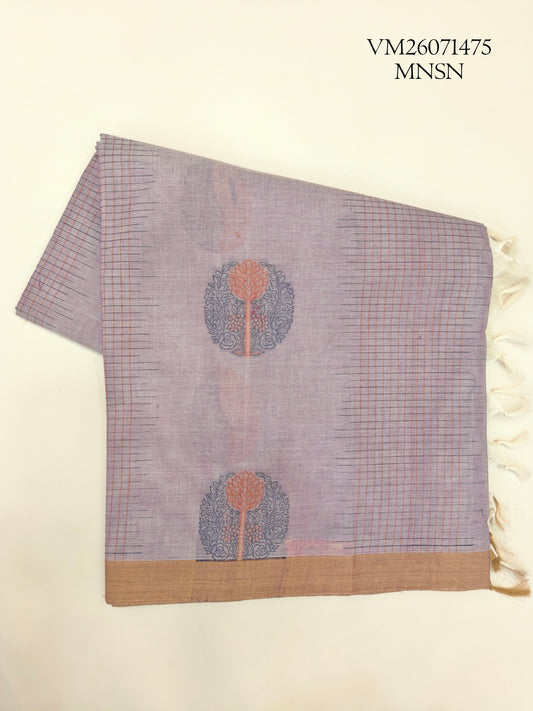 Quill Gray Handloom Cotton Saree