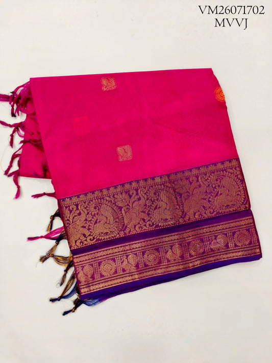 Dark Hot Pink Kanchi Cotton Saree