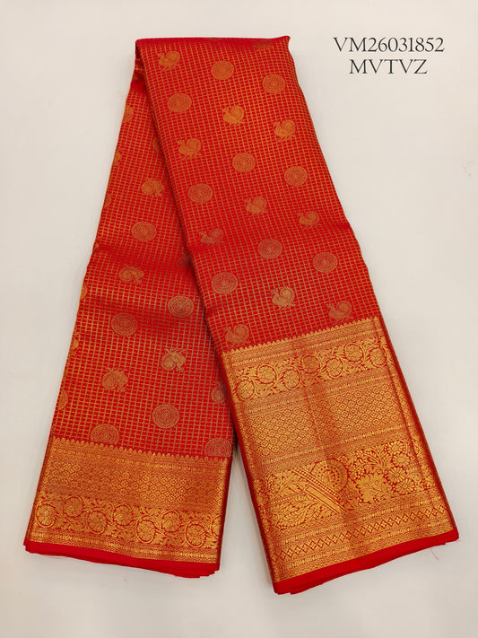 Persian Red Wedding Silk Saree