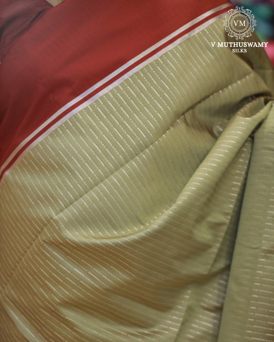 Steel Grey With Merun - Semi Soft Silk Saree