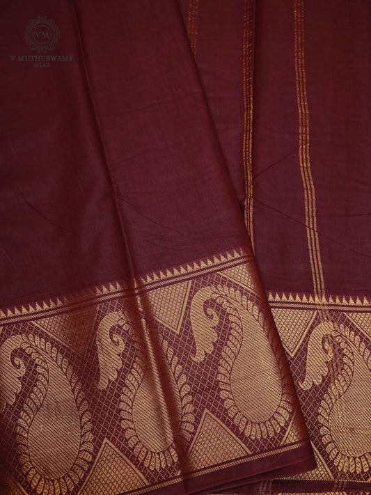 Madurai Sungudi Cotton Saree - Wine Berry