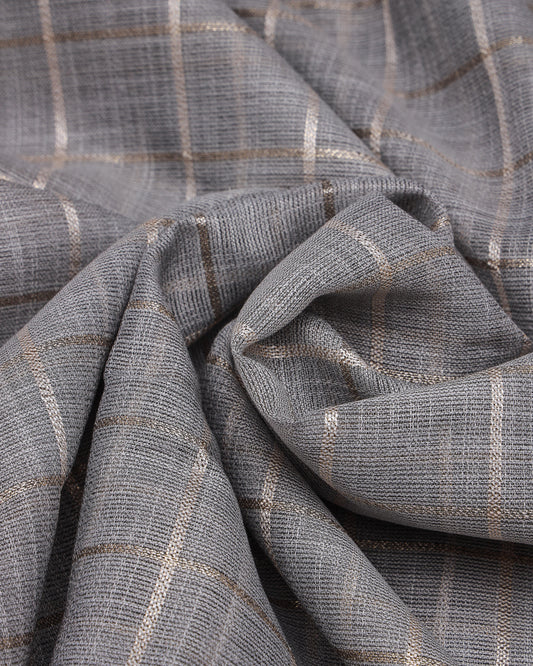 Linen cotton saree smokey grey color