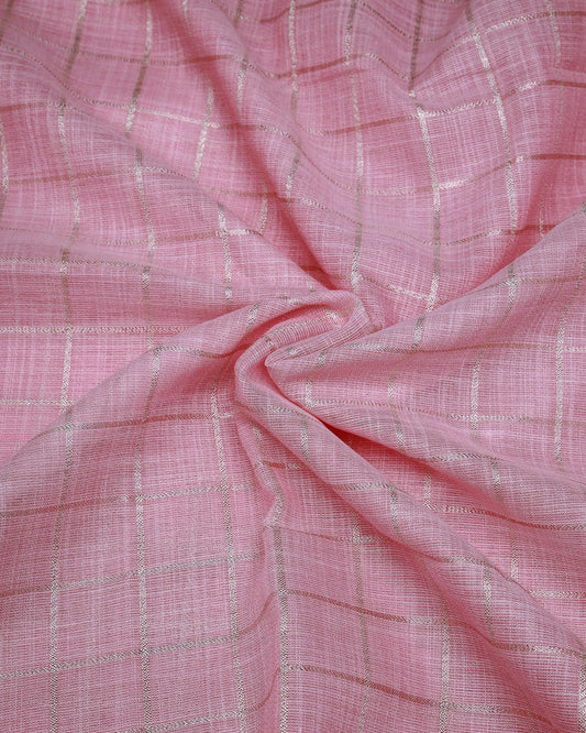 Linen cotton saree pink colour