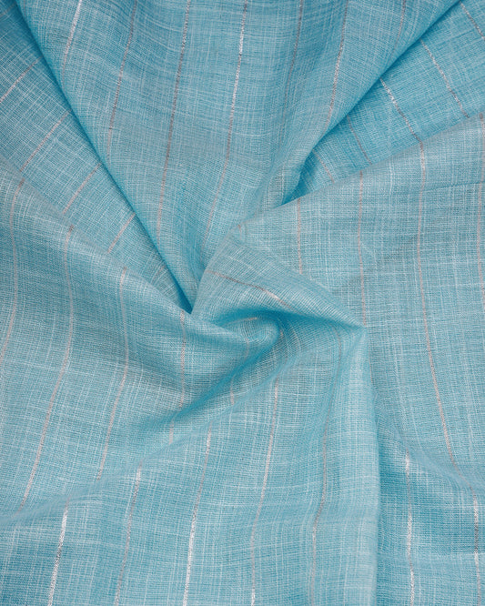 Linen cotton saree sky blue