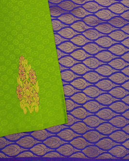 LEAF GREEN COLOUR KANCHIPURAM TRADITIONAL SILK SAREE