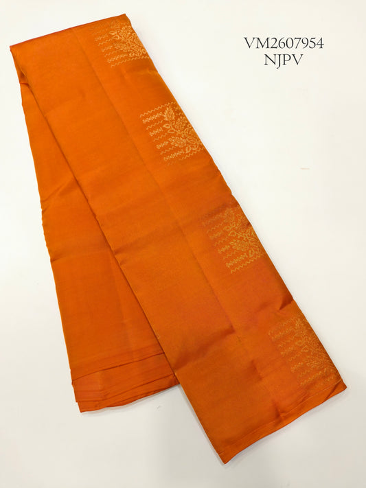 Rusty Orange Semi Silk Saree