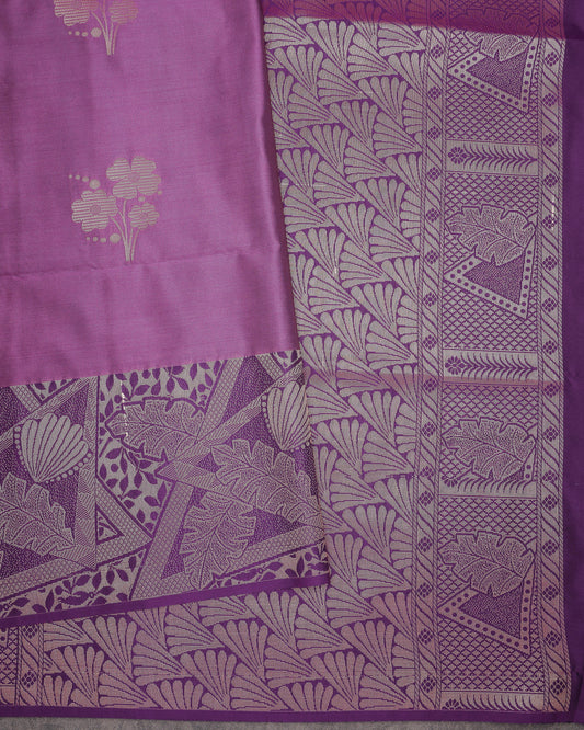 Magenta with Purple Semi Soft Silk Saree