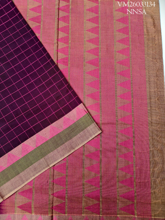 Purple colour Handloom Pure Cotton Saree