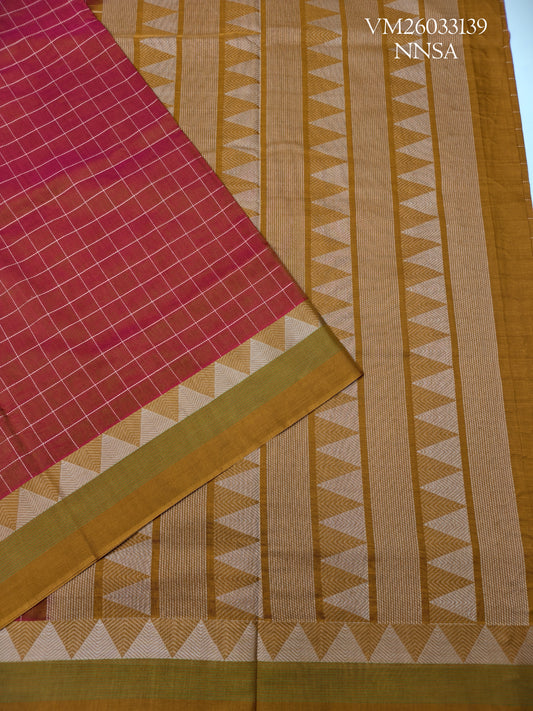 Brown colour Handloom Pure Cotton Saree