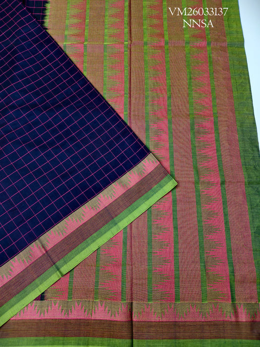 Navy blue Handloom Pure Cotton Saree (Copy)