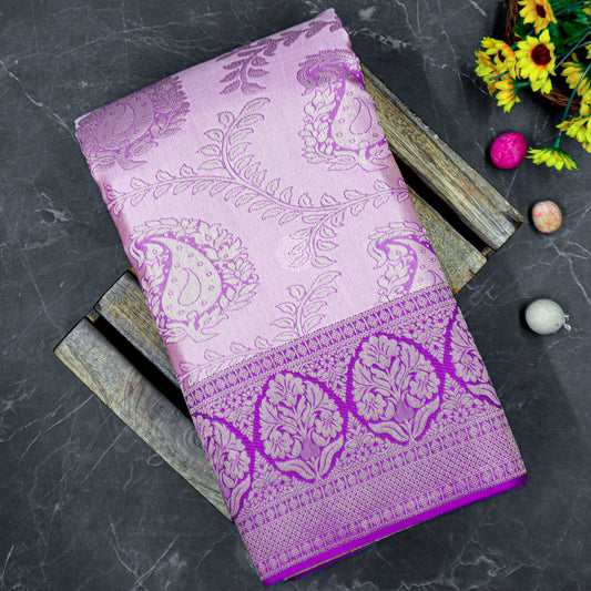 VM23074224 Light purple with Purply Magenta kanchipuram wedding silk saree