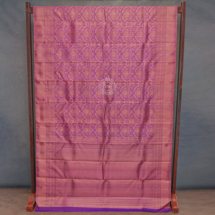 VM230713 Violet with Magenta kanchipuram wedding silk saree
