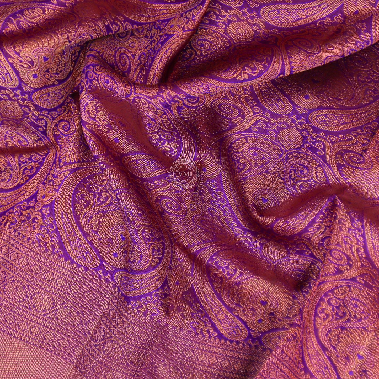 VM230713 Violet with Magenta kanchipuram wedding silk saree