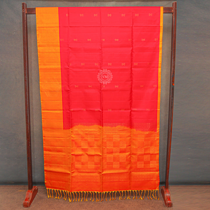 VM Red with Orange Soft silk saree VM230880