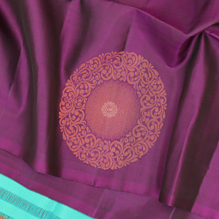 VM Purple Jam with Cyan Soft silk saree VM230873