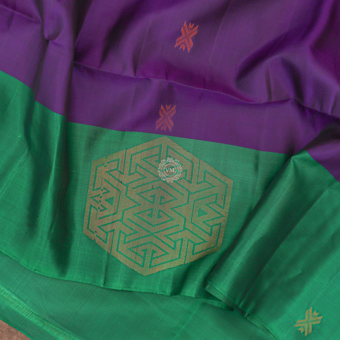 VM Purple with Green Soft silk saree VM230884