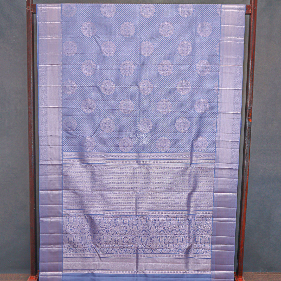 VM23082294 Purply Blue with Trendy Pink kanchipuram wedding silk saree