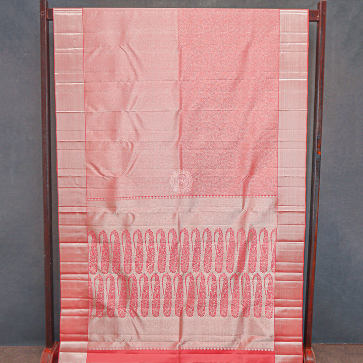 VM23082302 Red with kanchipuram wedding silk saree
