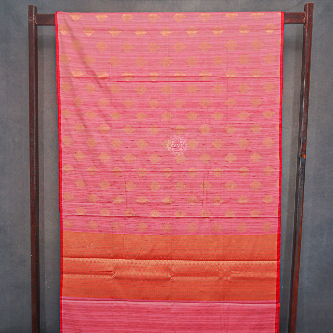VM23082581 Pinkish red with orange Semi soft silk saree