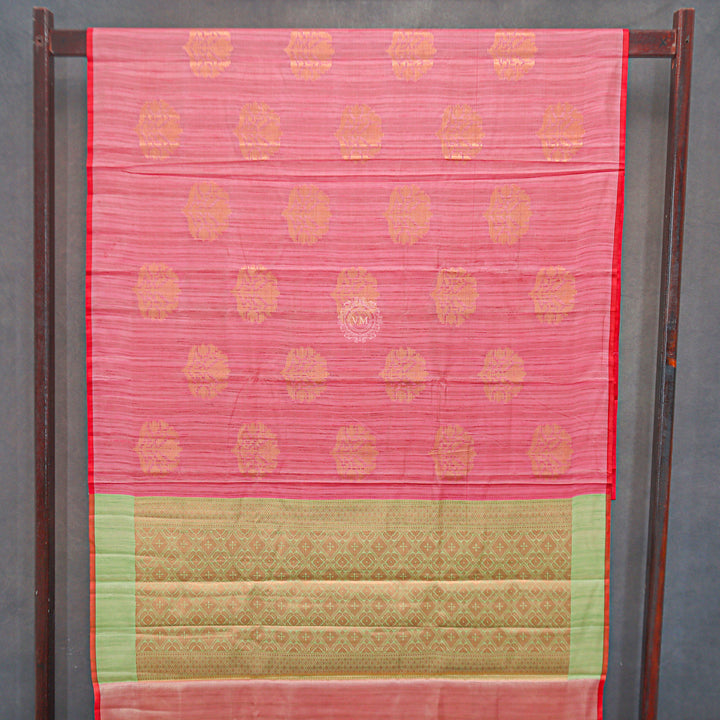 VM23082617 Pinkish with Light green Semi soft silk saree