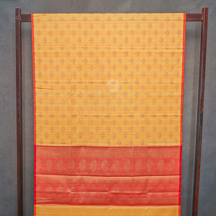 VM23082629 Yellowish with Red Semi soft silk saree