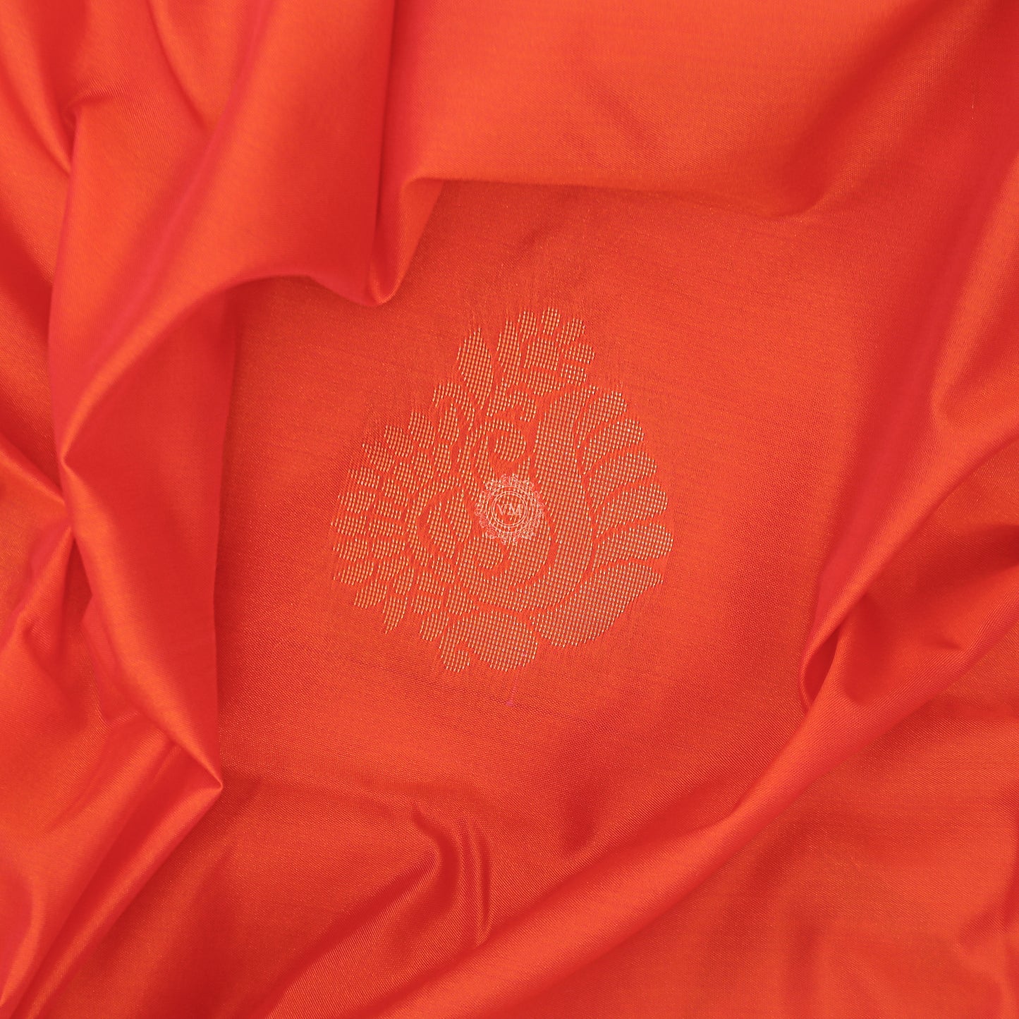 VM23083479 Orange with Satin Sheen Gold Semi soft silk saree