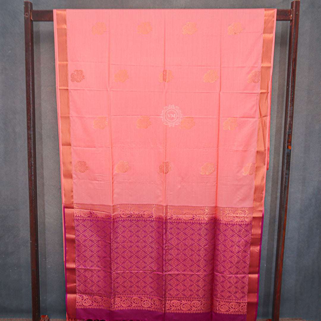 VM23083532 Light pink with violet Semi soft silk saree