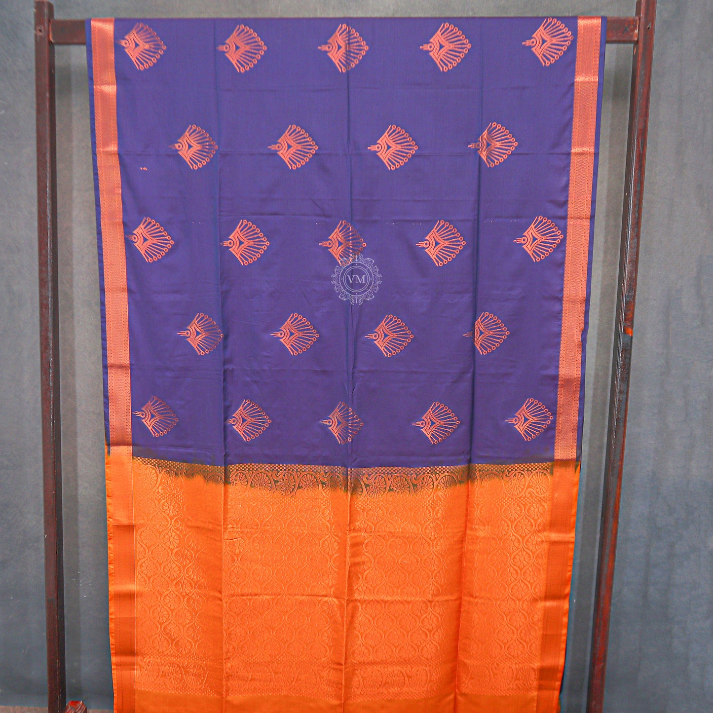 VM23083527 Violet with Orange Semi soft silk saree