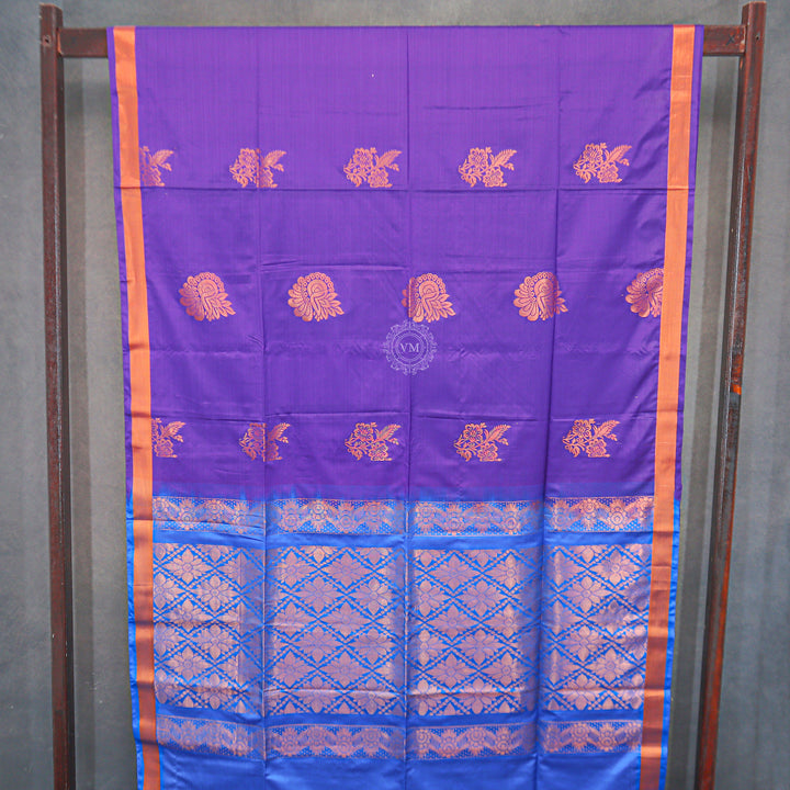 VM23083453 Violet with Blue Semi soft silk saree