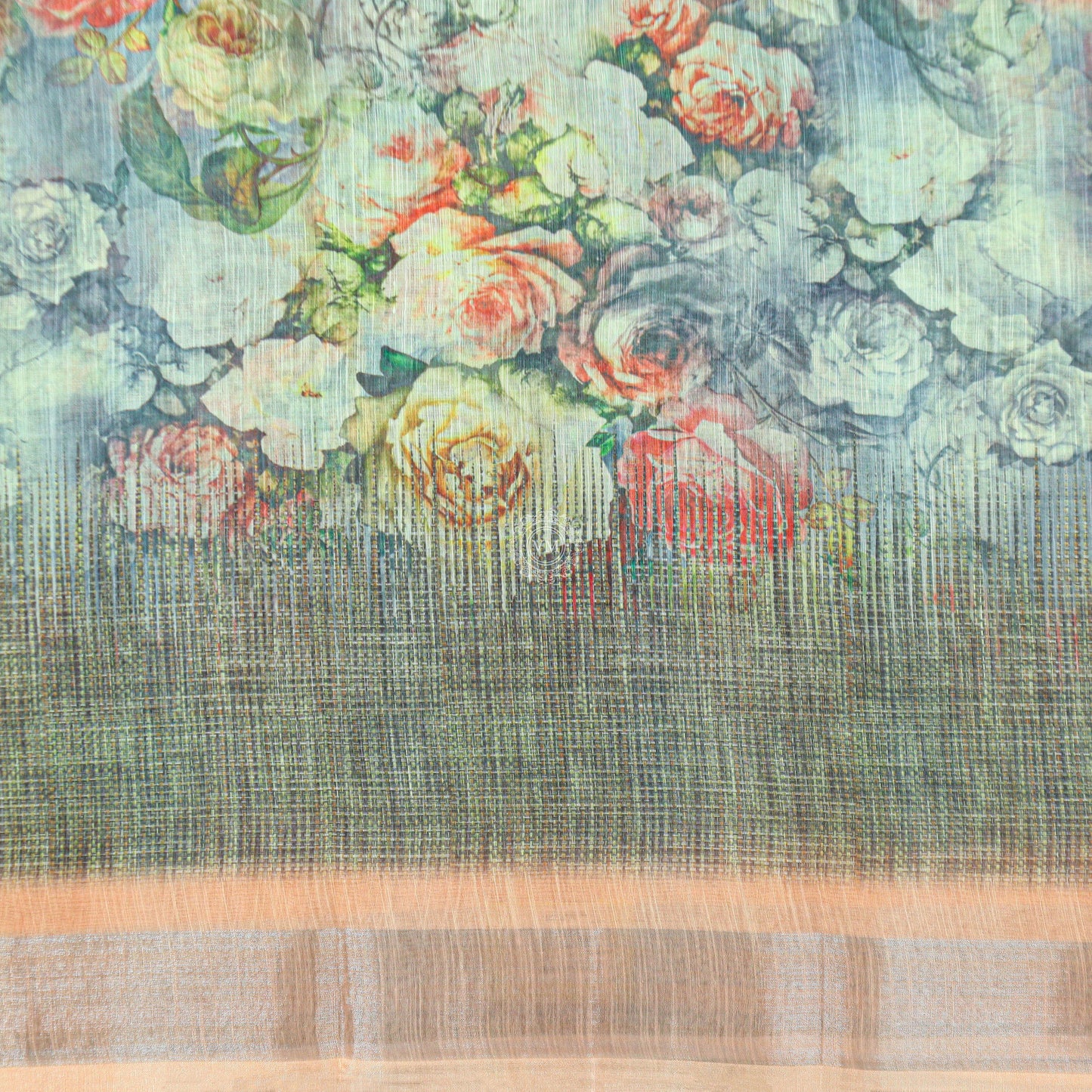 VM230957 Linen cotton saree