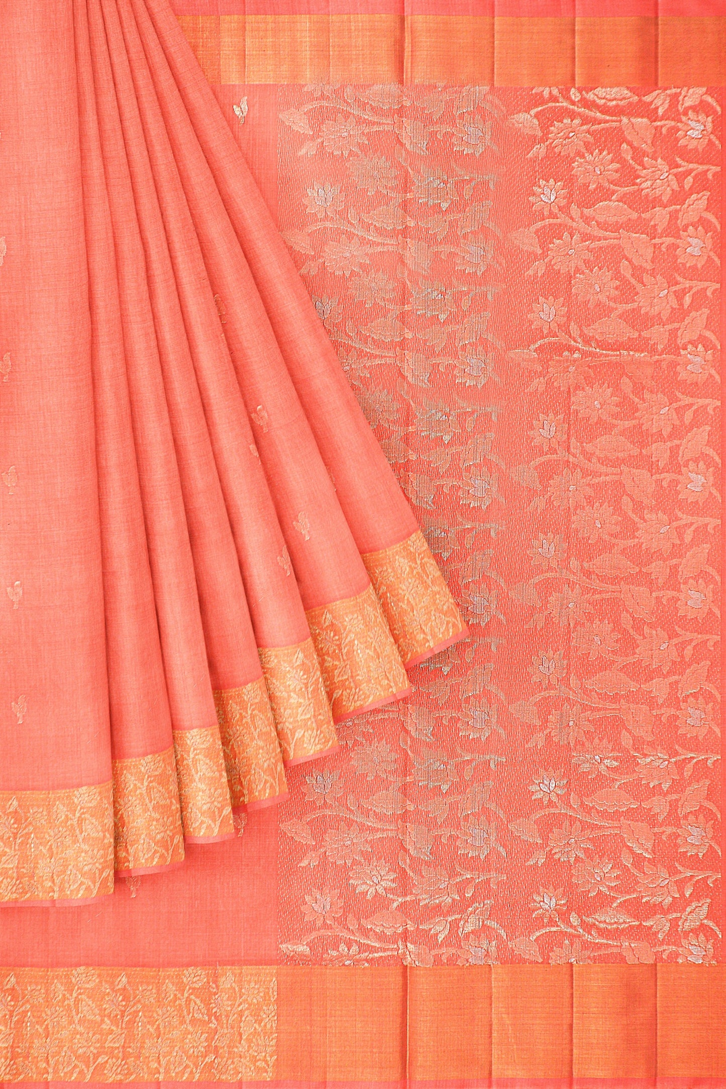 VM peach colour Handloom silk cotton VM2301002