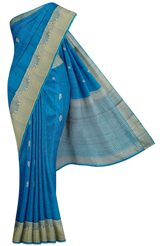 VM peacockblue handloom silk cotton VM2301015