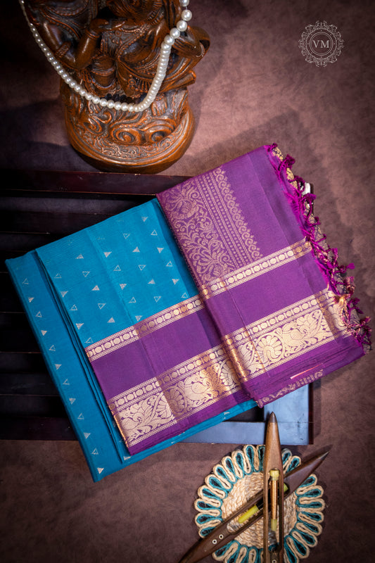 Royal Violet Handloom Soft Silk Saree