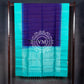 HSS29 Beautiful Pattern Design Indigo Silk With Turquoise Border