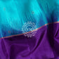 HSS34 Beautiful Pattern Design Blue Soft Silk with Contrast Purple Border