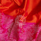 HSS03 Orange and Pink combined soft silk saree