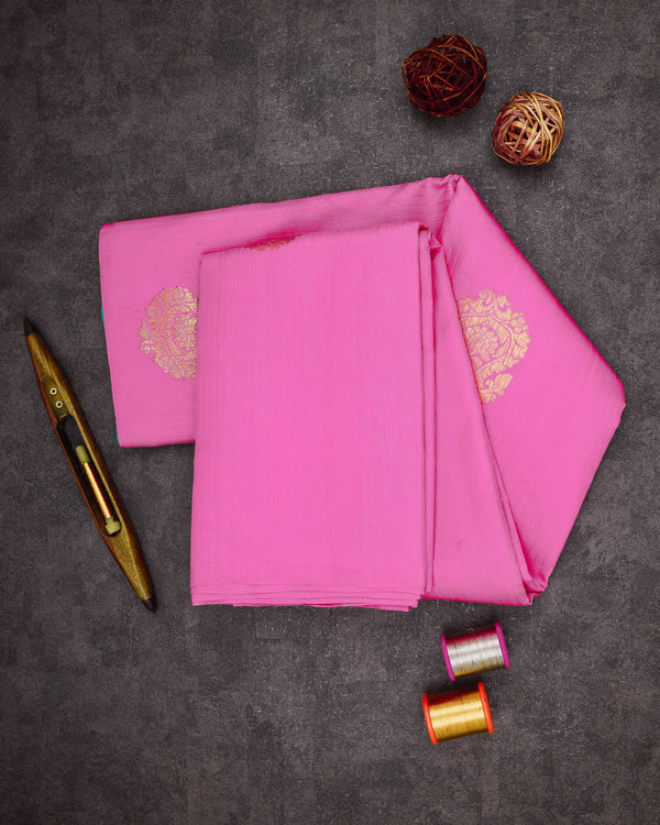LAVENDER PINK COLOUR KANCHIPURAM TRADITIONAL SILK SAREE
