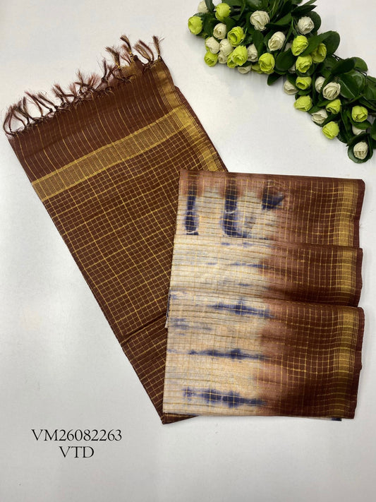 Cold Tusrkey Linen Cotton Saree