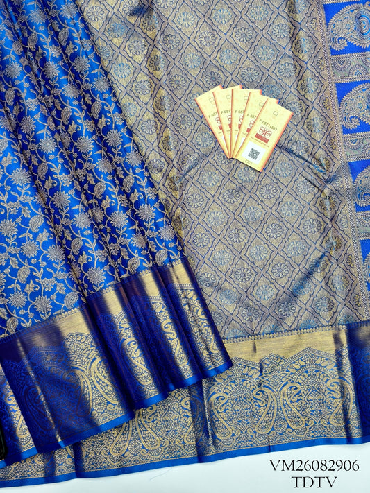 Bright Blue Traditional Silk Saree